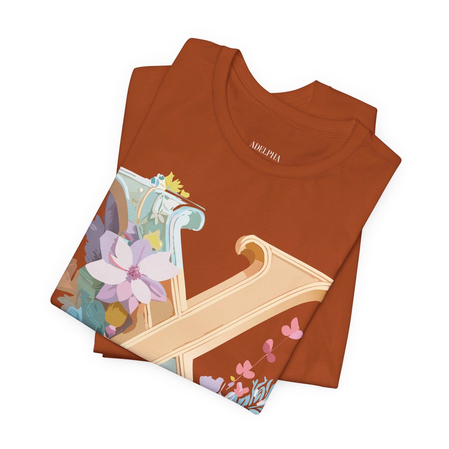 Letter X Shirt Graphic Tee Unisex Vintage Inspired Artwork By Adelpha Premium Comfort