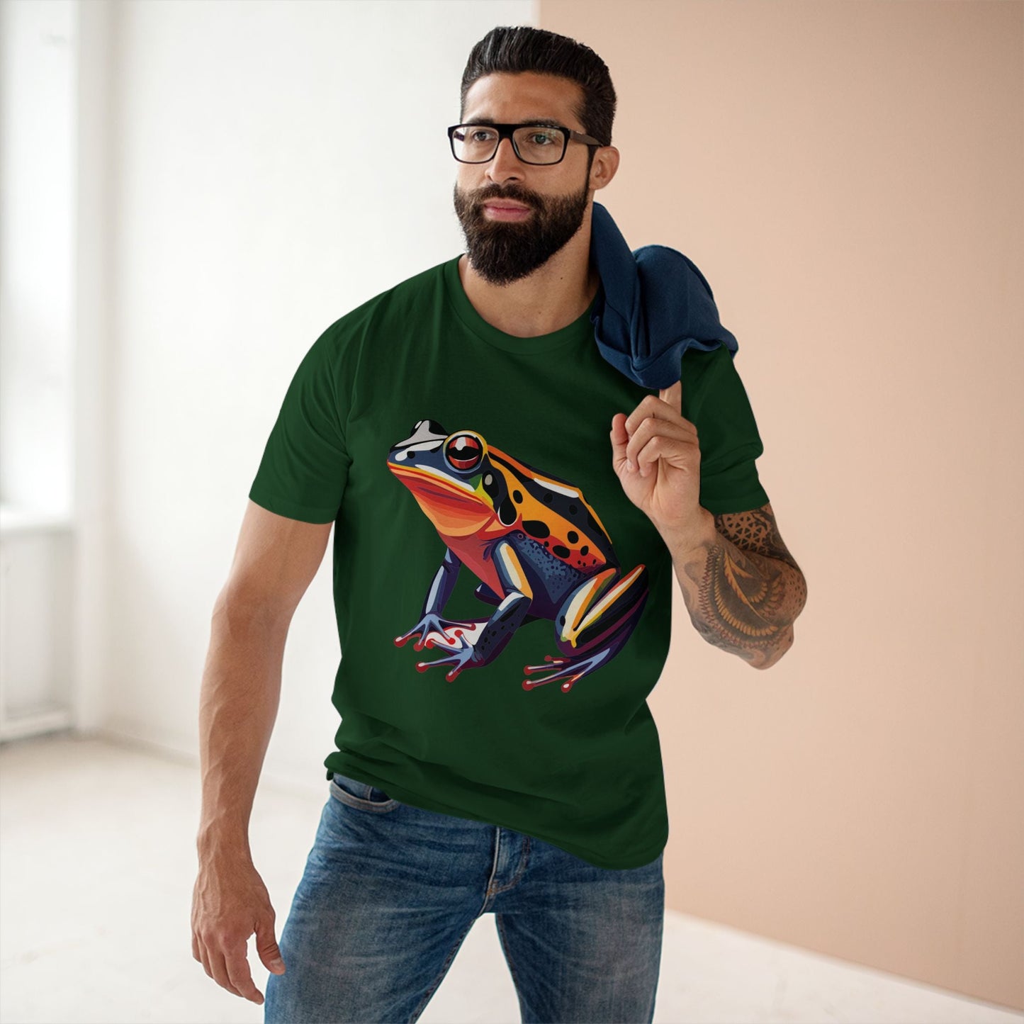 Unisex Frog Animal Shirt Premium Cotton Tee With Original Art Design Retro2Nova Exclusive Art Collection