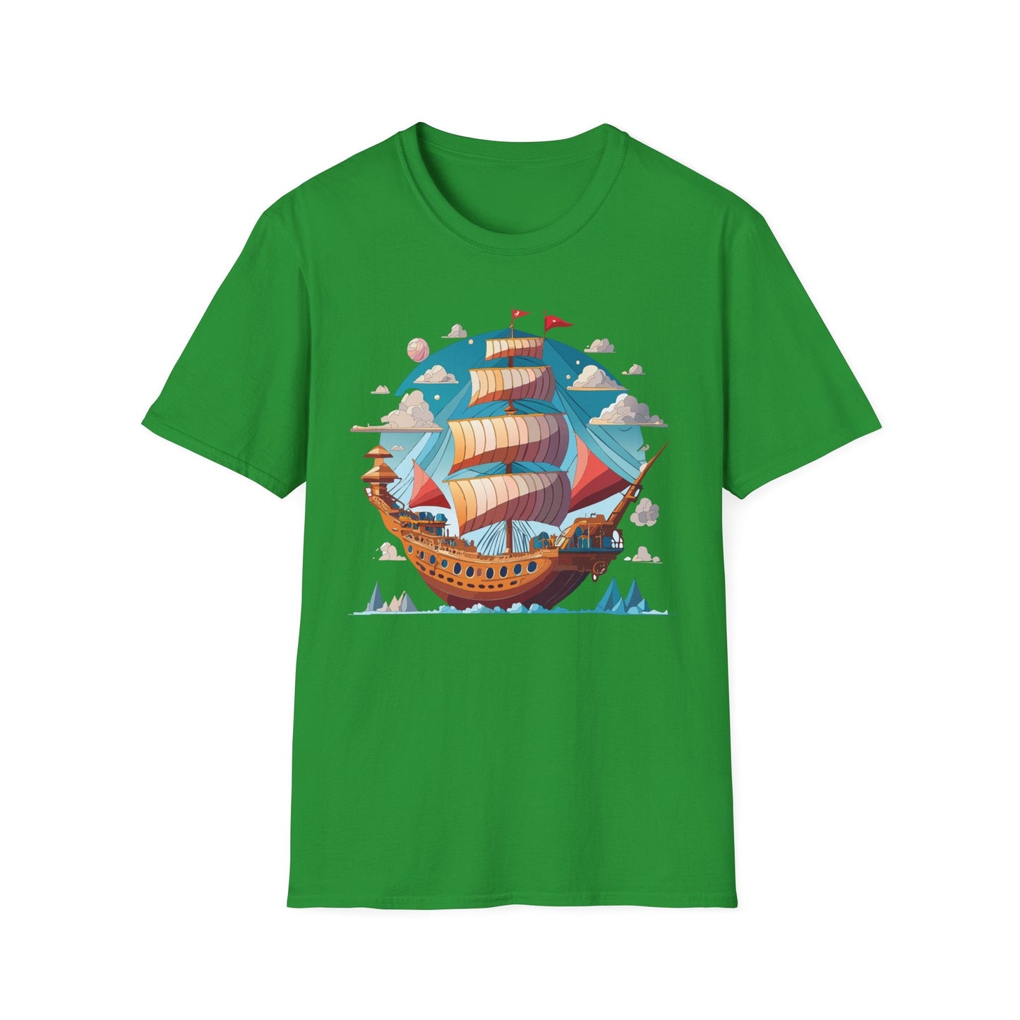 Ship T Shirts Frigate T Shirts Vessel Tee Shirt Unisex Softstyle Cotton Tee Gildan Softstyle 64000