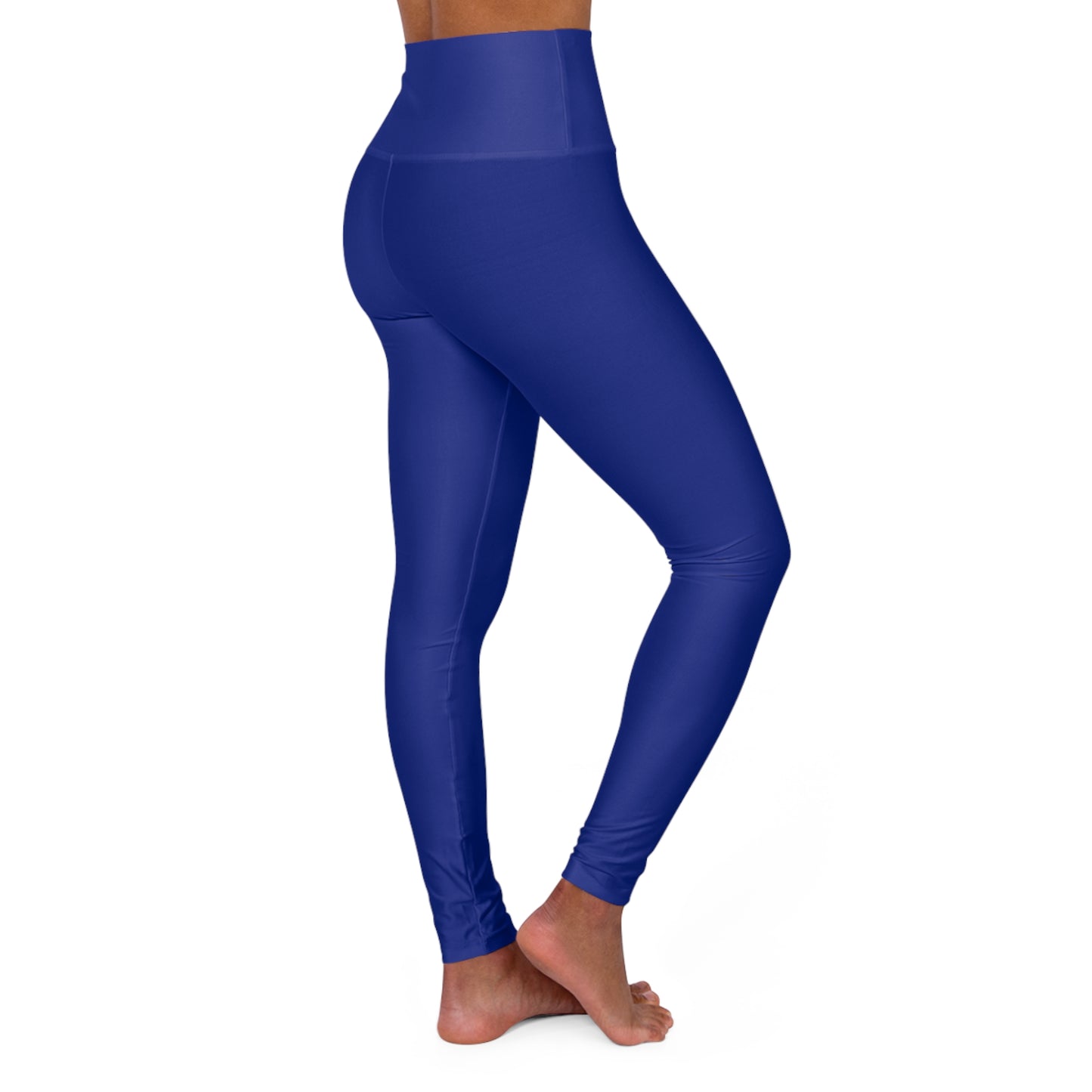 High-Waist True Cobalt Yoga Leggings Women's Seamless Poly-Span Stretchy Solid Blue Activewear for Pilates Everyday Athleisure