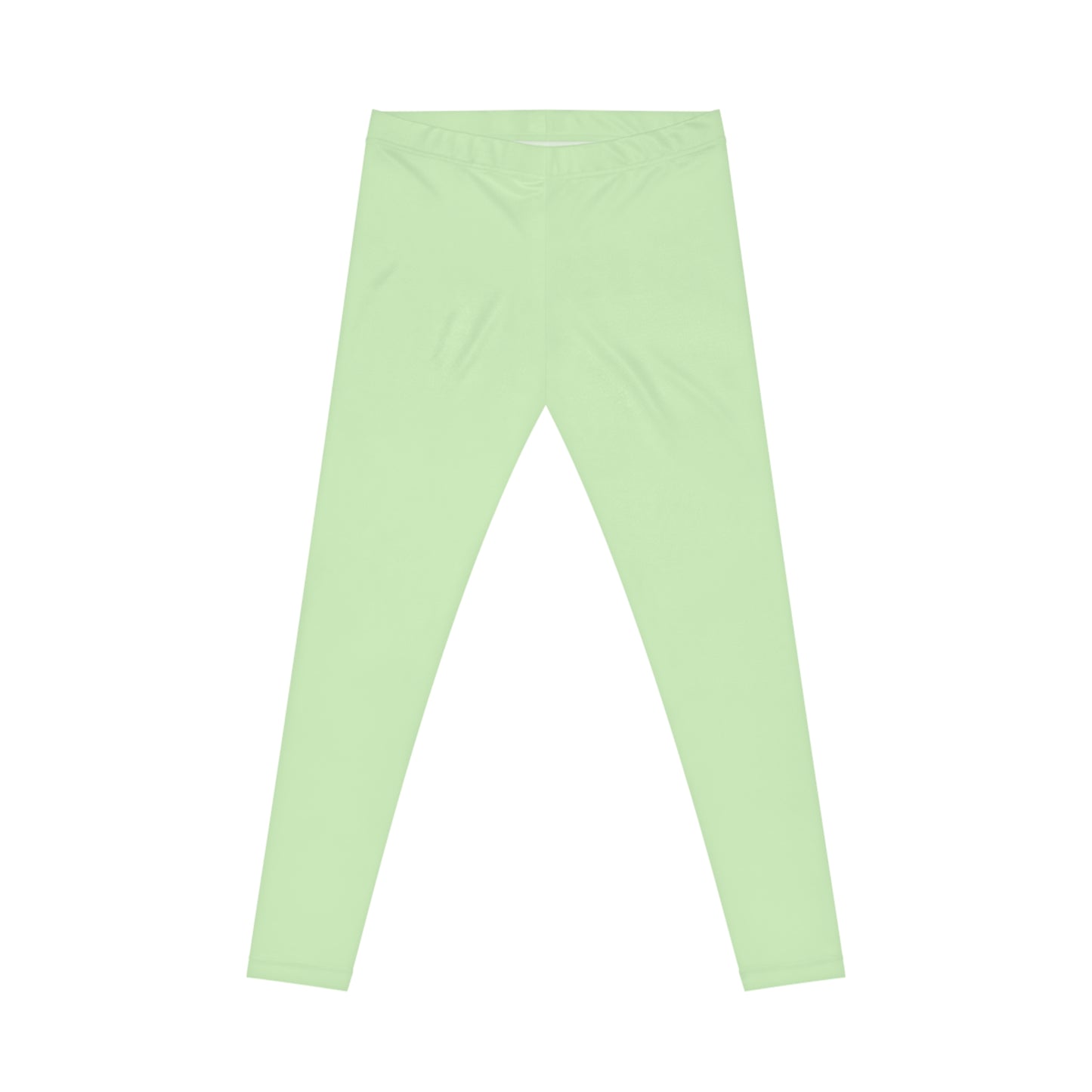 Tea Green Color Women's Poly-Span Casual Leggings XS-2XL
