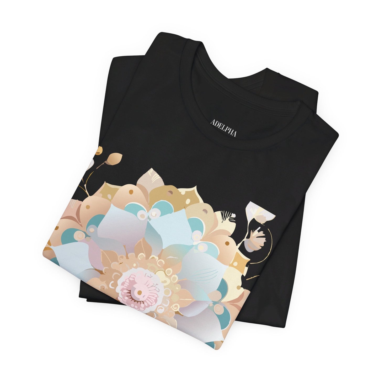 Mandala Graphic Tee Unisex Jersey Short Sleeve Featuring Vintage Inspired Adelpha Artwork