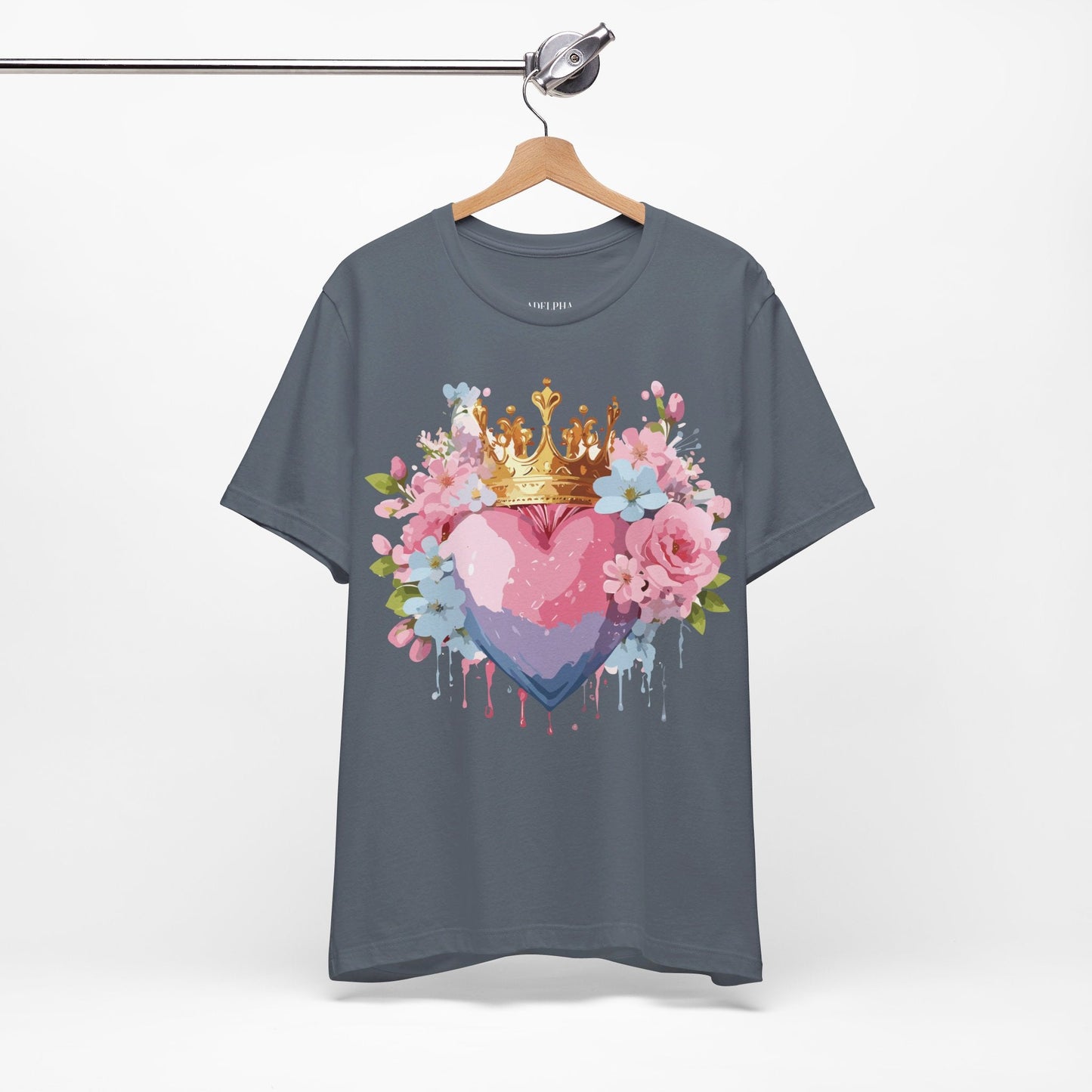 Valentine Day Graphic Unisex 100 Cotton Vintage Artwork with Love and Flower Design Tee 18