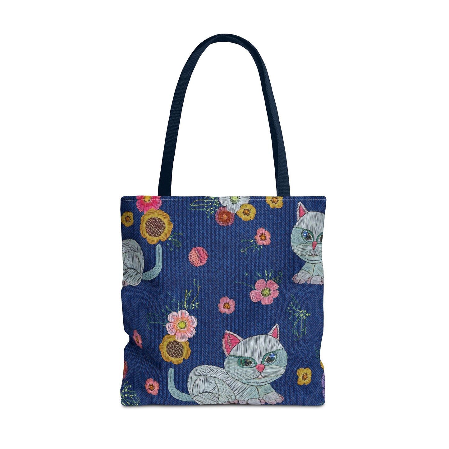 Denim Fabric Imitation Print Unisex Canvas Bag Poly Spun 3 Sizes Tote Bag 190-11