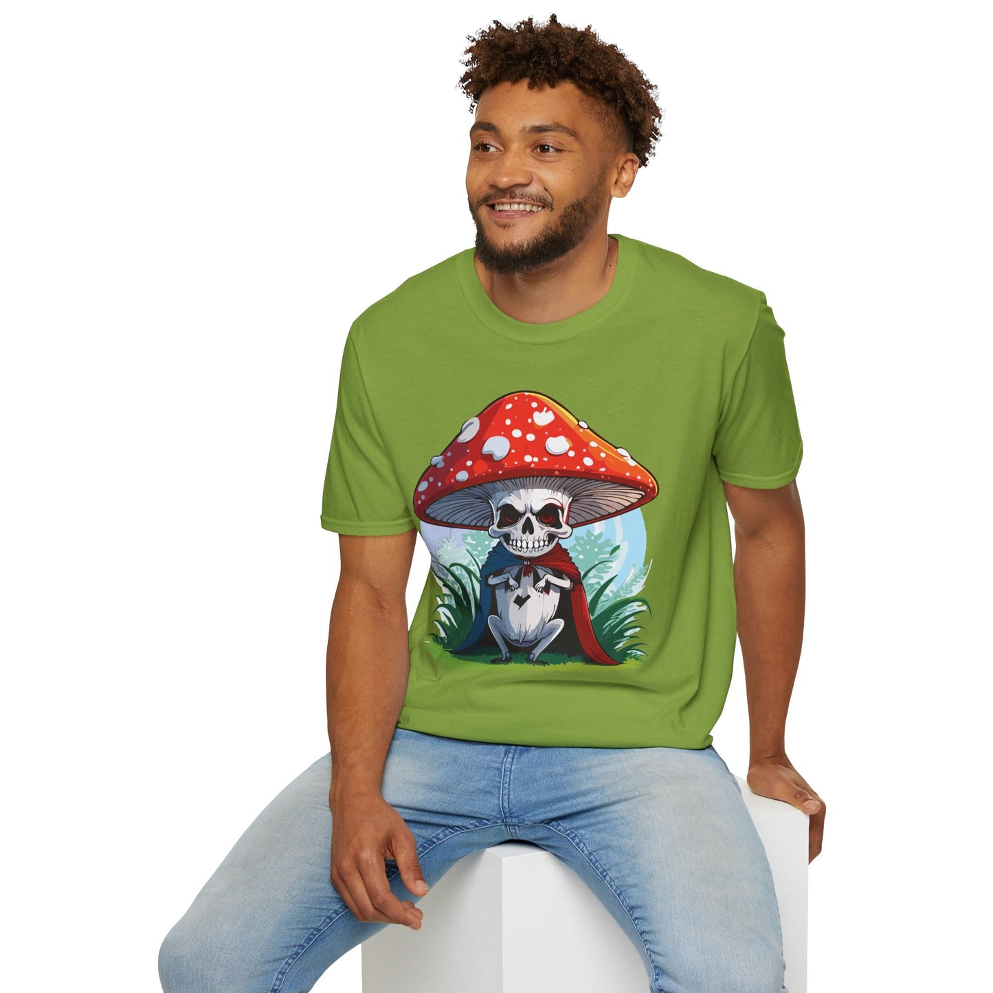 Mashroom Tee Shirt Unisex Gildan Softstyle Short Sleeve Cotton Tee With Funny Mashroom Graphic