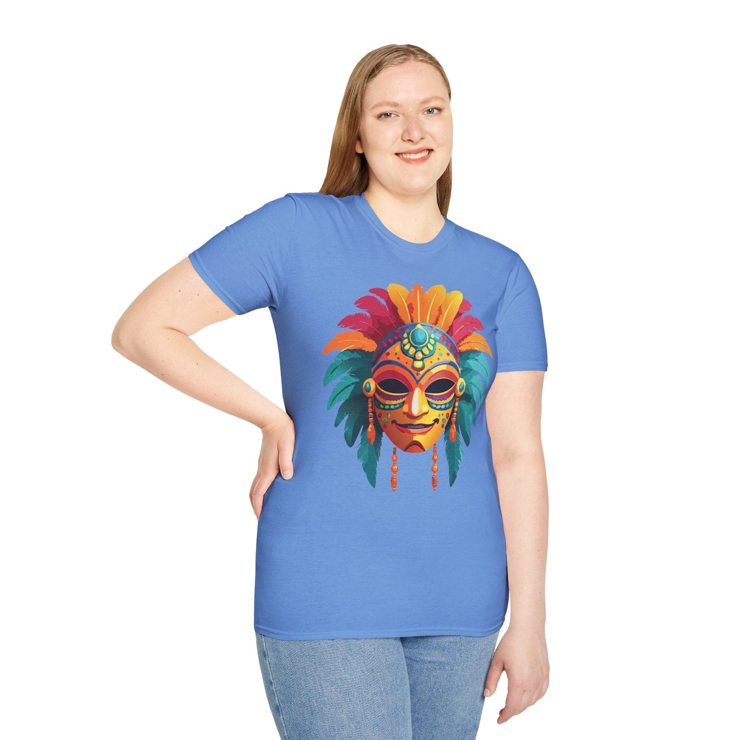 Mask Graphic Unisex Cotton Masquerade Design Artwork Tee 5