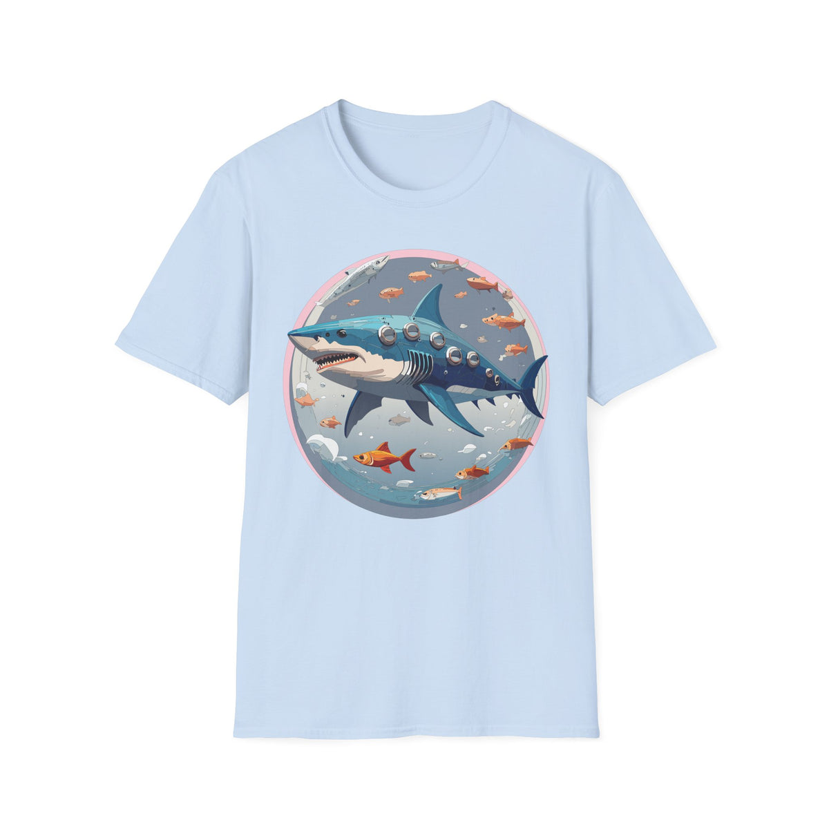 Steampunk Shark T-Shirt | Submarine Porthole Ocean Illustration
