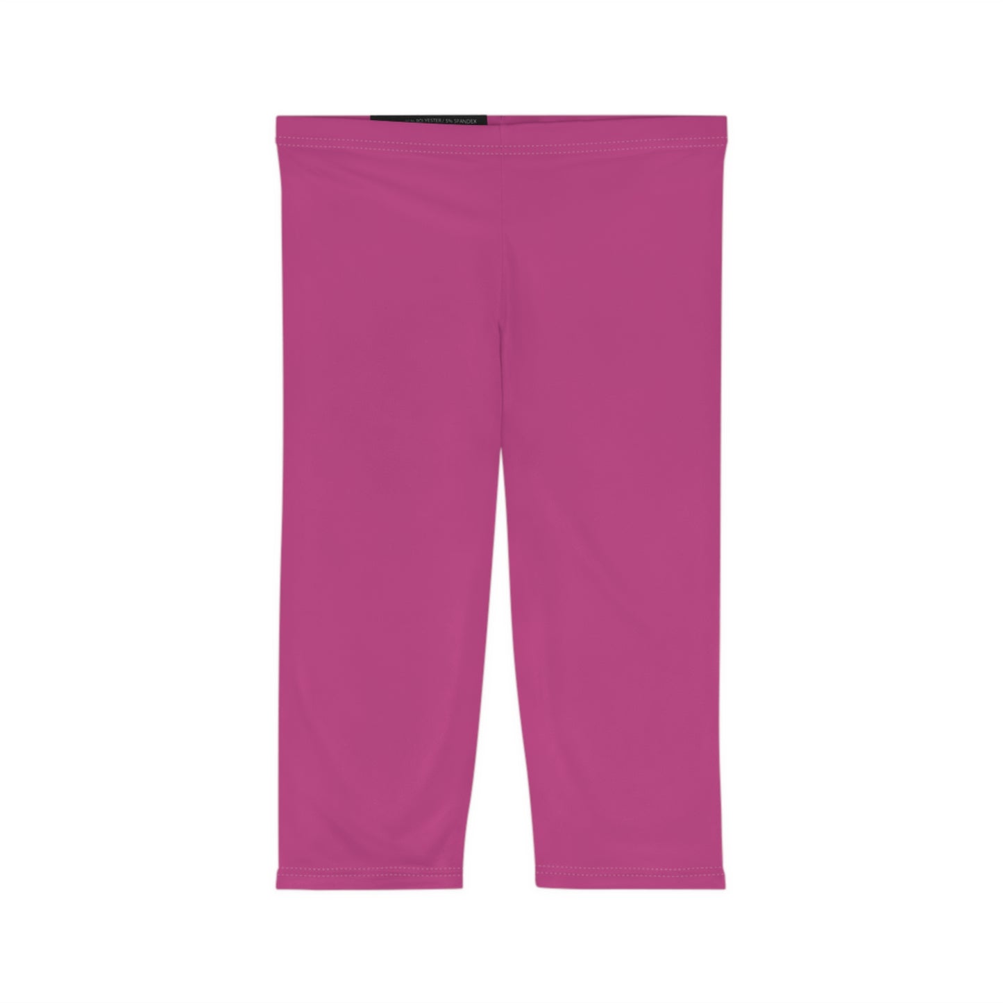 Fuchsia Plum Color Women's Brushed Suede Poly Span Casual Capri Leggings XS-2XL
