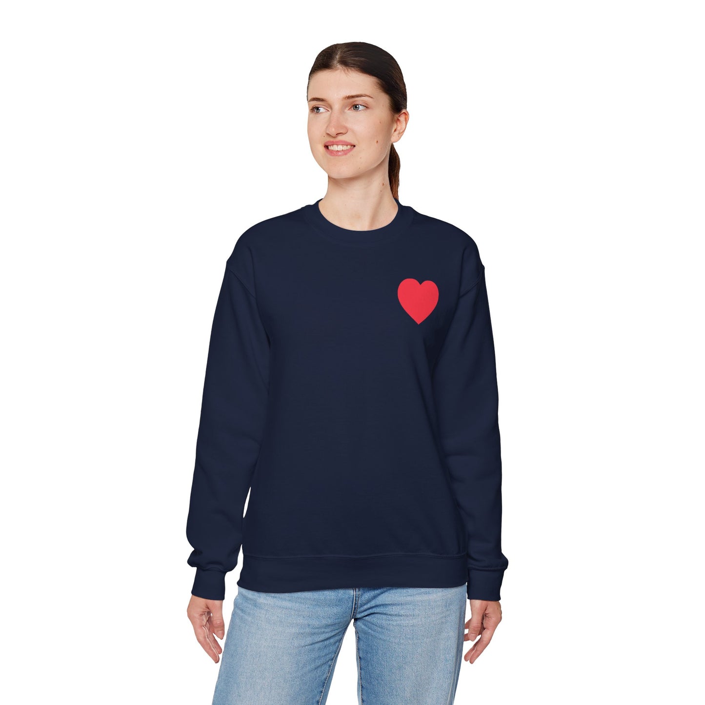 Small Red Heart Sweatshirt, Heart Sweatshirt, Love Sweatshirt, Valentine's Day Sweatshirt- 102