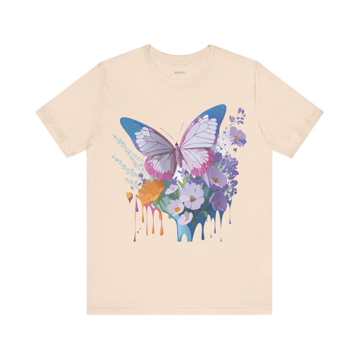 Butterfly Graphic Unisex Cotton Bella+Canvas Tee with Art Design n102