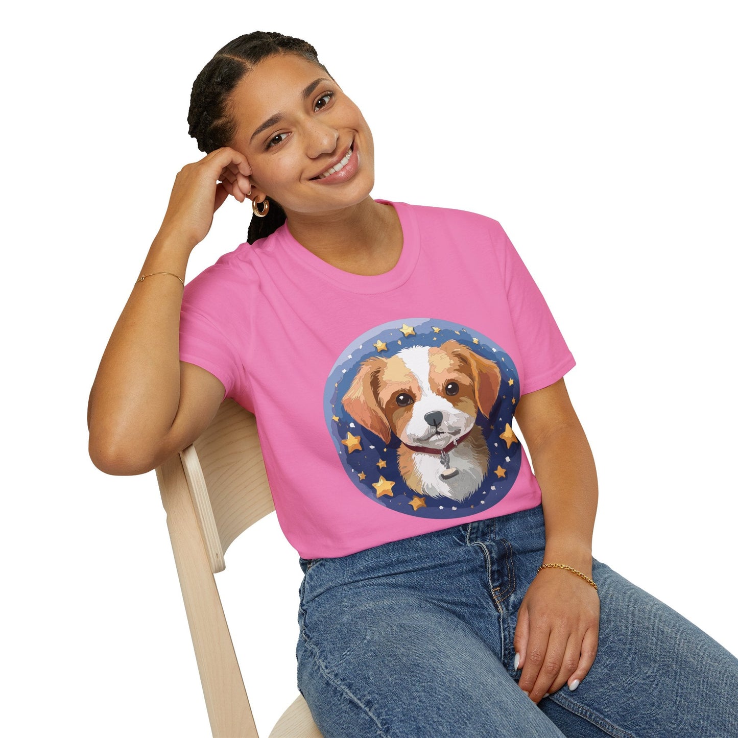 Unisex Dog Shirt Animal Print Tee Gildan Softstyle 64000 Cotton