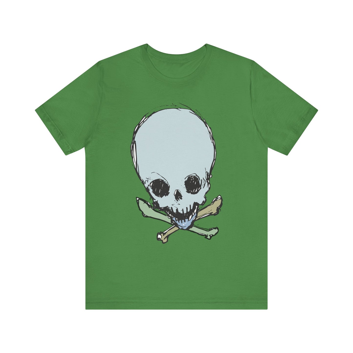 Lt Blue Skull Graphic Design Tee, Skull Shirt, Vintage Tees, Art Design T-Shirt, Vintage Graphic Tee, Art Shirts with Skulls