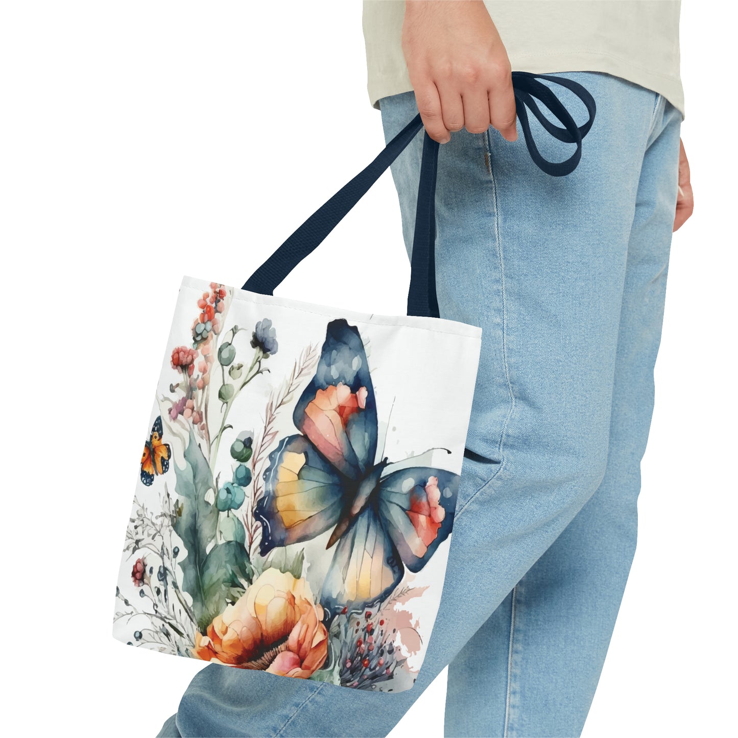 Canvas Bag with Butterfly Prints