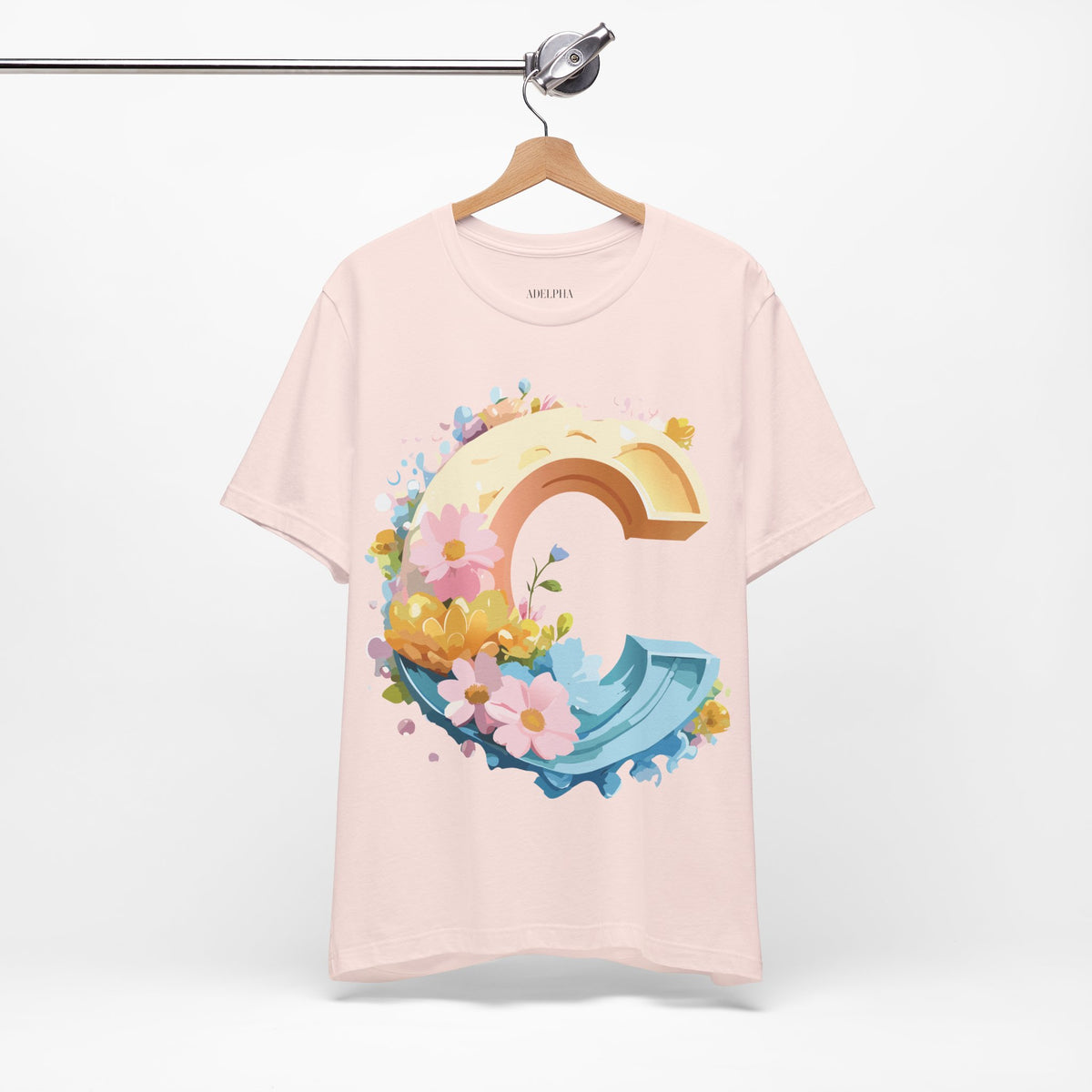 Letter C Graphic Unisex Cotton Bella+Canvas Tee with Art Letter Design
