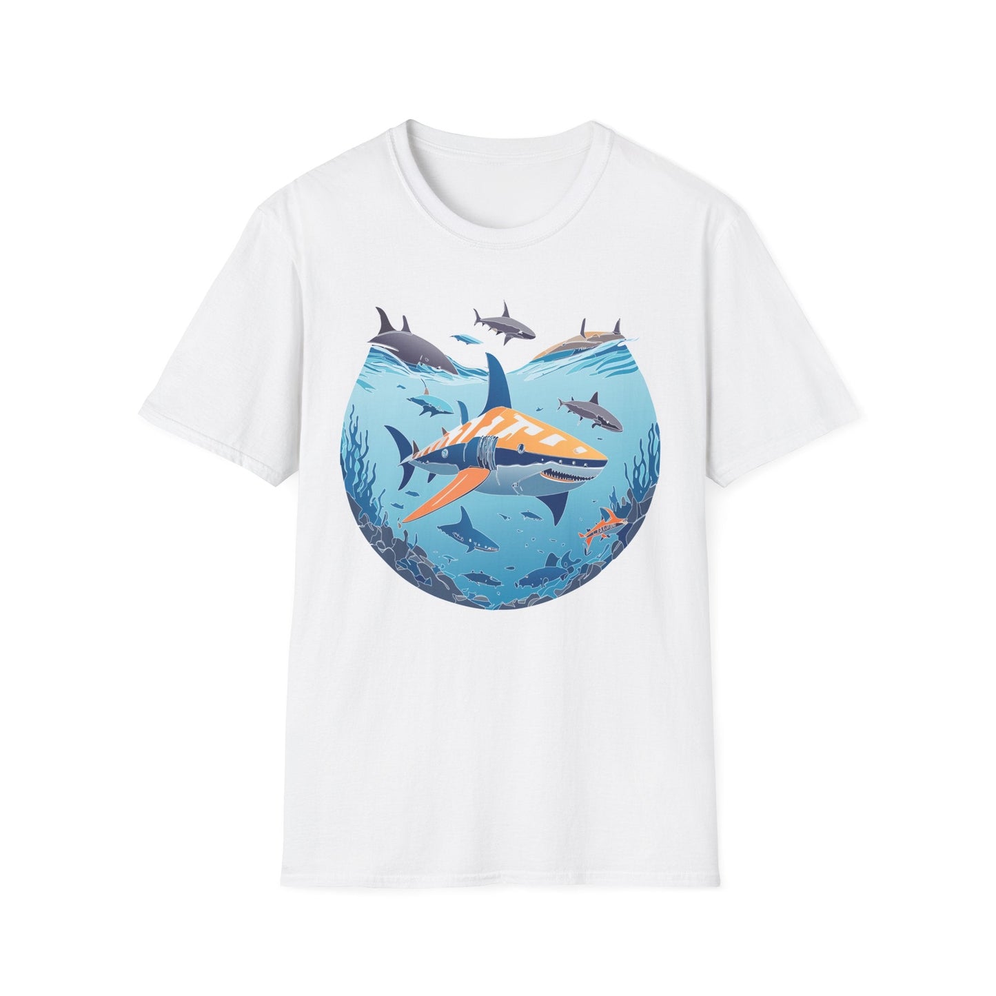 Ocean Tee Shirt Unisex Softstyle Gildan 64000 100 Percent Ring Spun Cotton Breathable U Boat Design