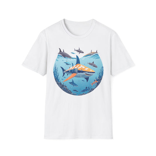 Ocean Tee Shirt Unisex Softstyle Gildan 64000 100 Percent Ring Spun Cotton Breathable U Boat Design