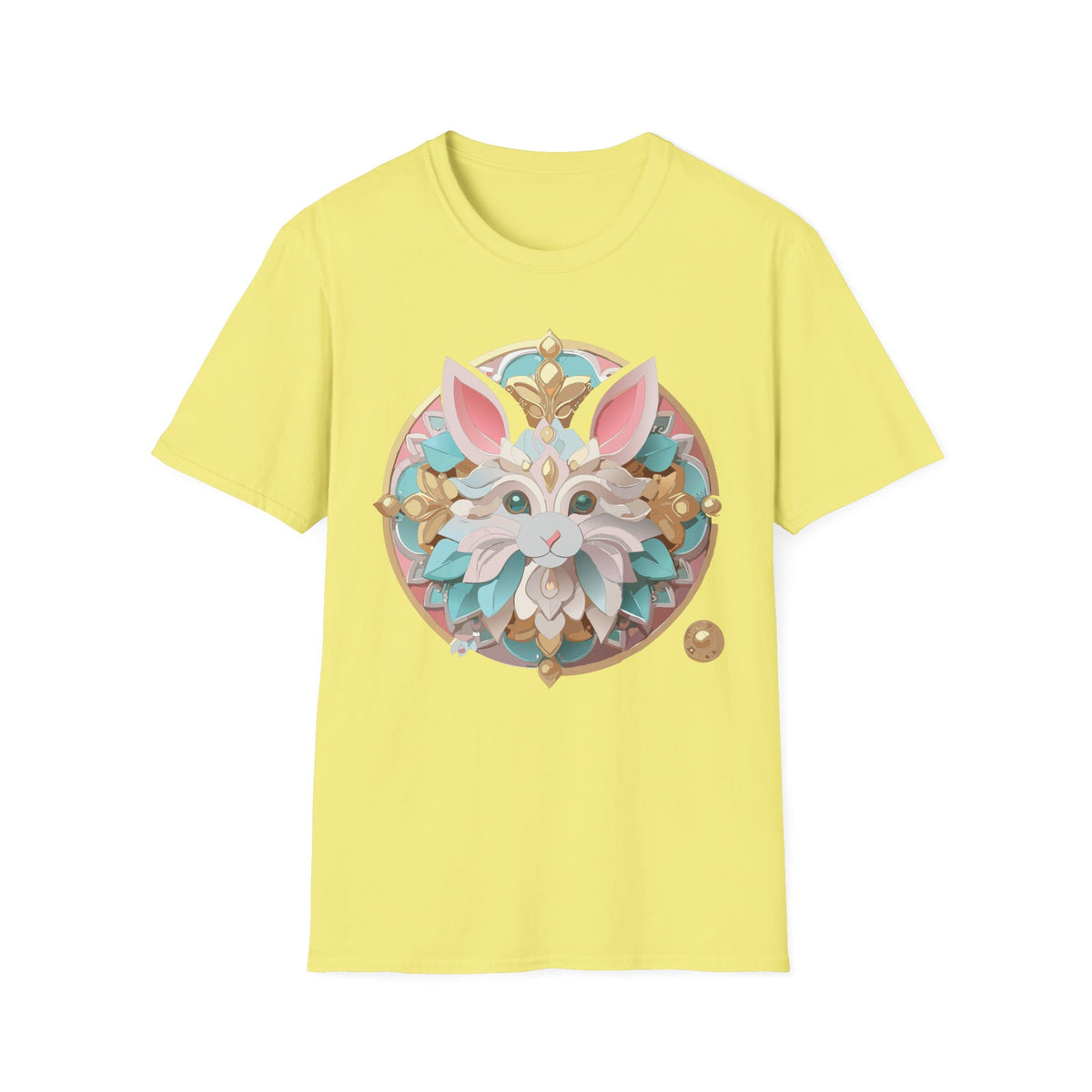 Ornate Floral Fox Mask T-Shirt | Pastel Mandala Animal Art