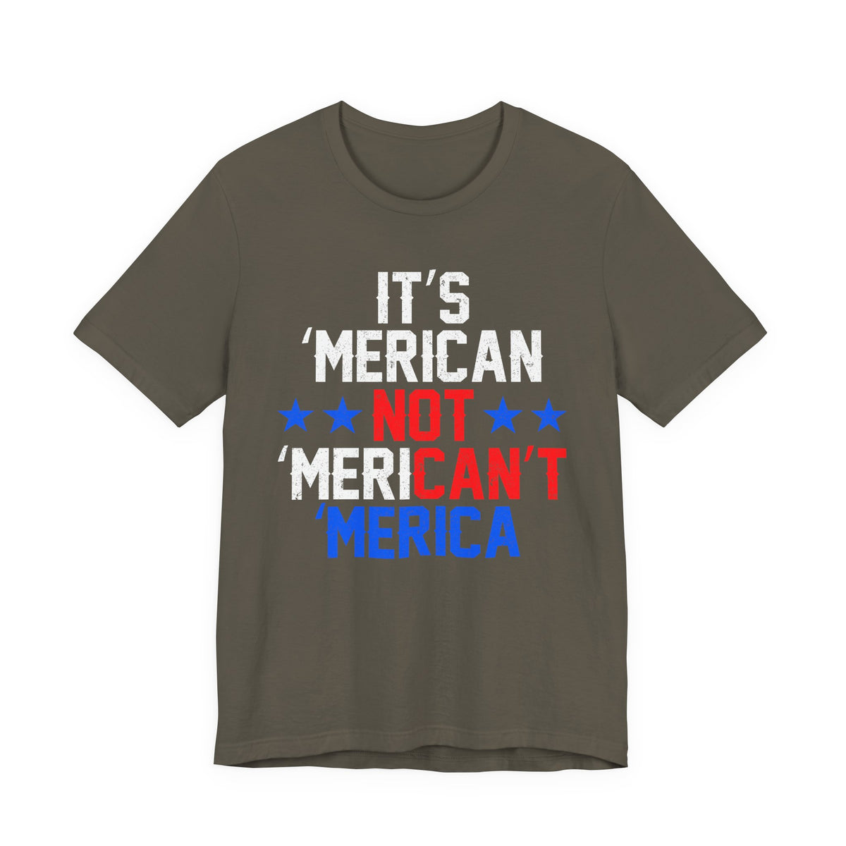 Merica Patriotic T-Shirt USA Stars Red White Blue Unisex Cotton Tee a5