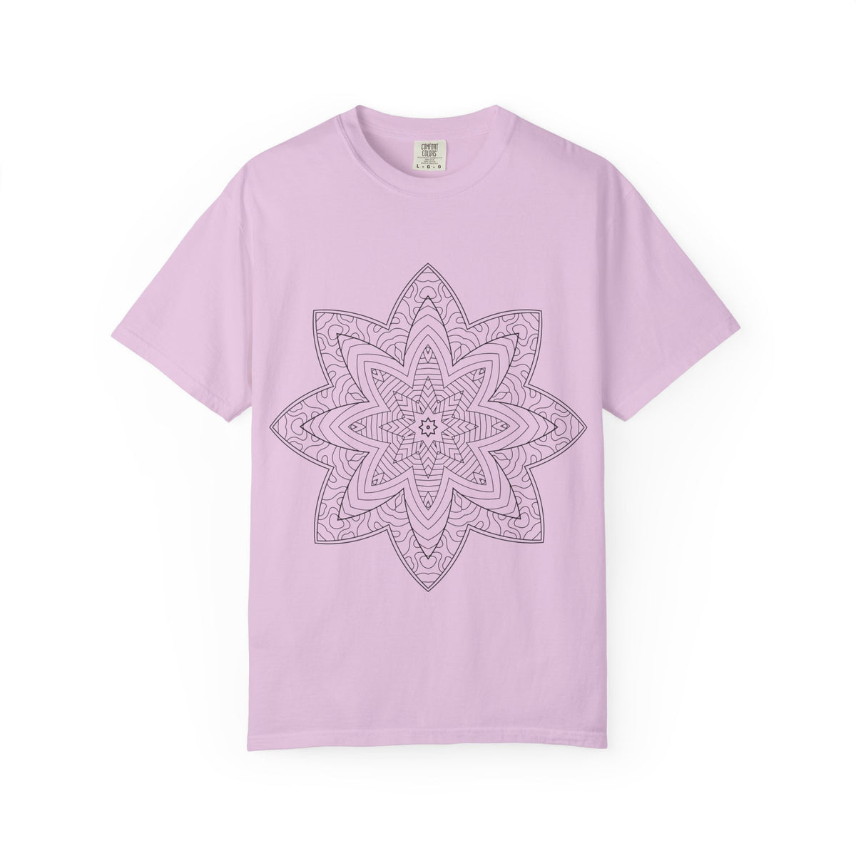 Unisex Garment Dyed Cotton T-Shirt with Mandala Graphic Design