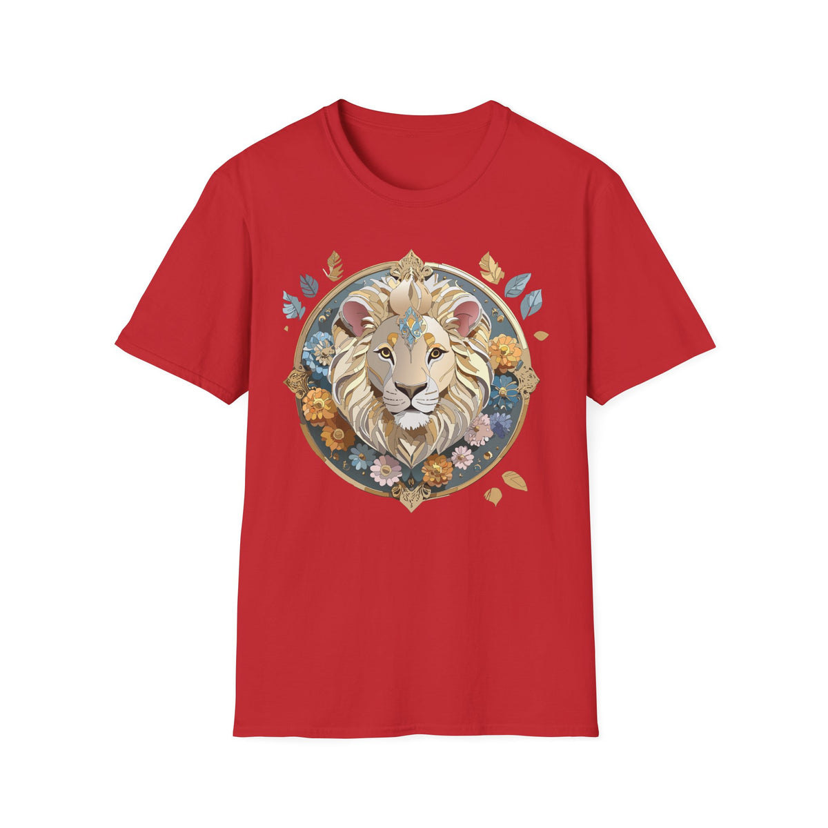 Floral Regal Lion T-Shirt | Boho Mandala Lion Tee