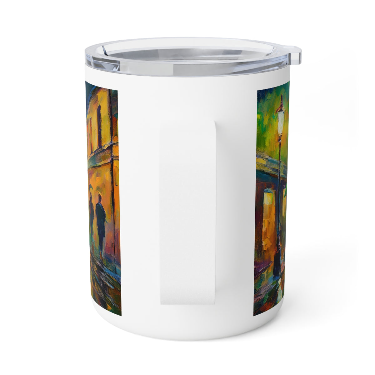 2 Art Design Insulated Coffee Mug with Clear Lid 10oz Insulated Coffee Mug 10oz