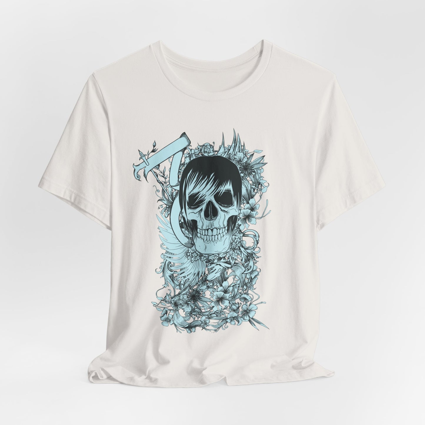 Sky Skull Graphic Design Tee, Skull Shirt, Vintage Tees, Art Design T-Shirt, Vintage Graphic Tee, Art Shirts with Skulls