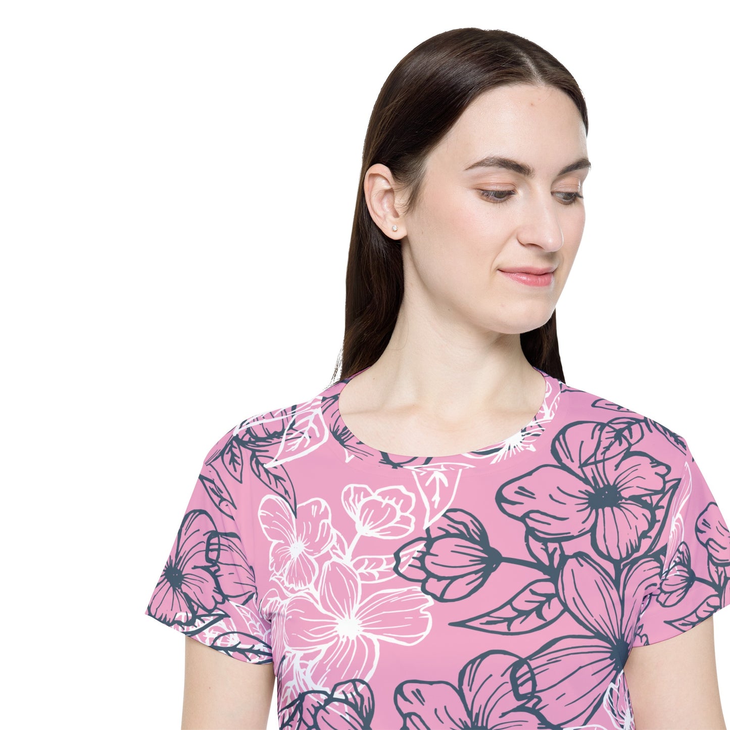 Poly Jersey Tee Shirt with floral prints