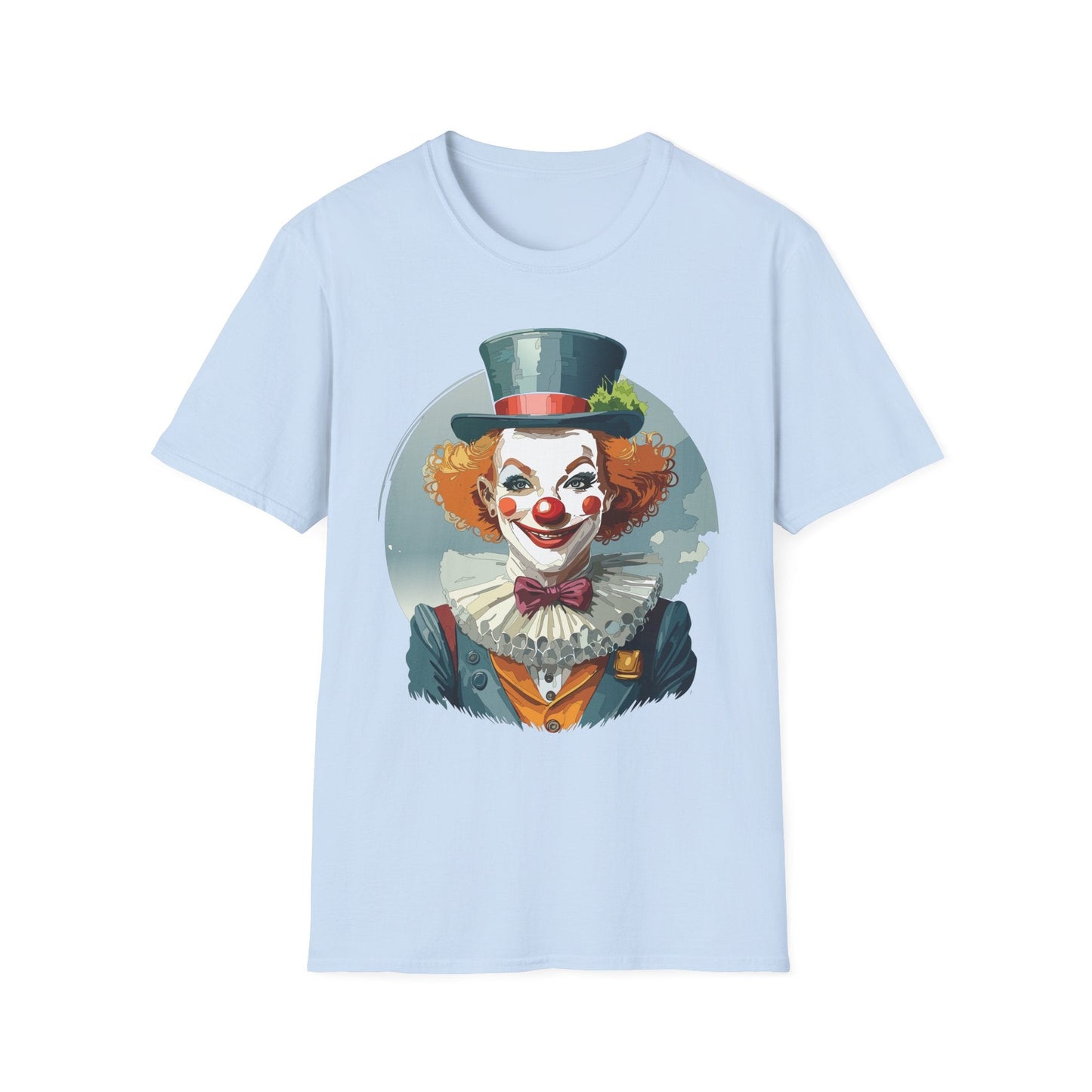 Unisex Clown Shirt Funny Man Circus Design Hundred Percent Ring Spun Cotton Gildan Softstyle Tee