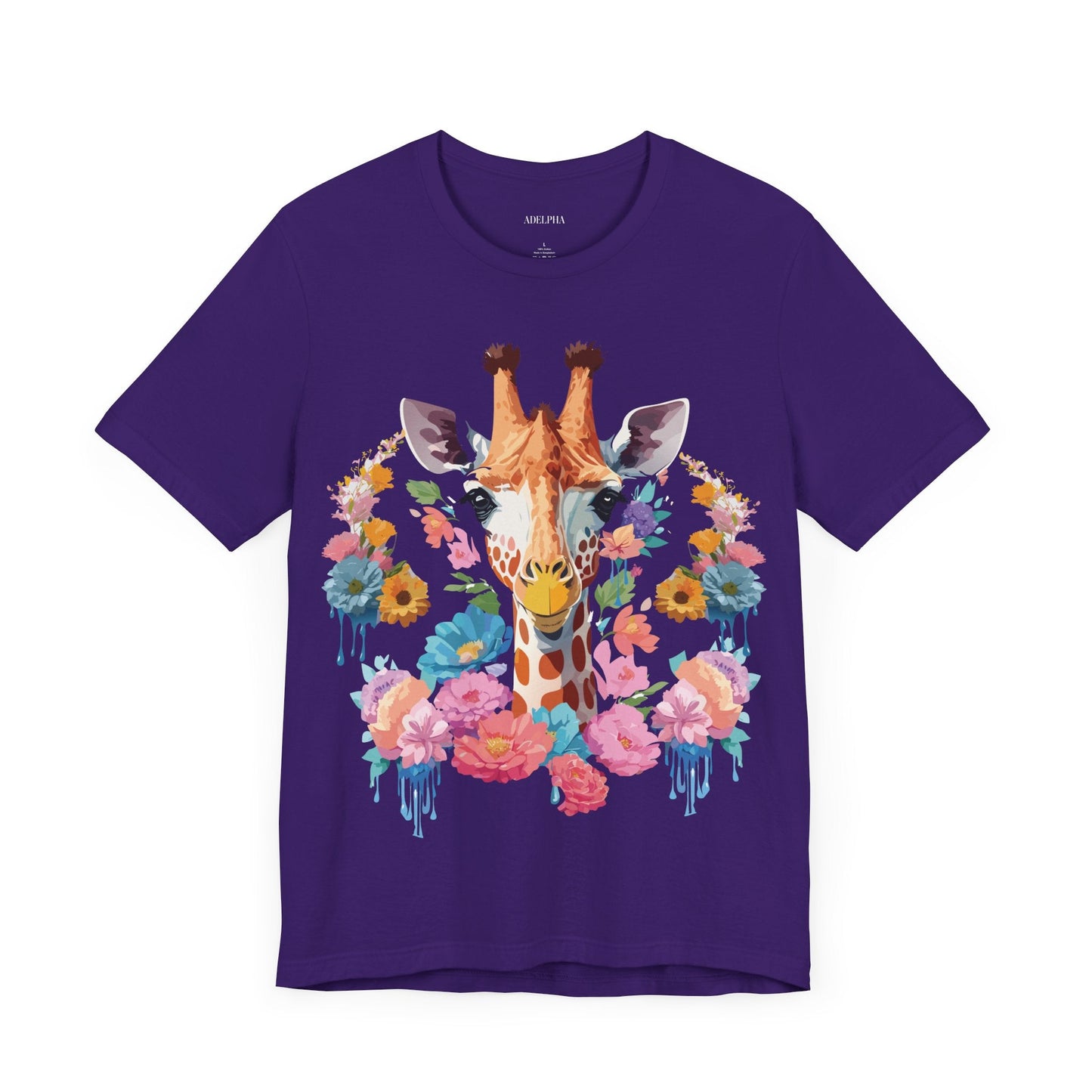 Giraffe Graphic Tee By Adelpha Unisex Short Sleeve Vintage Inspired Art Shirt Premium Quality