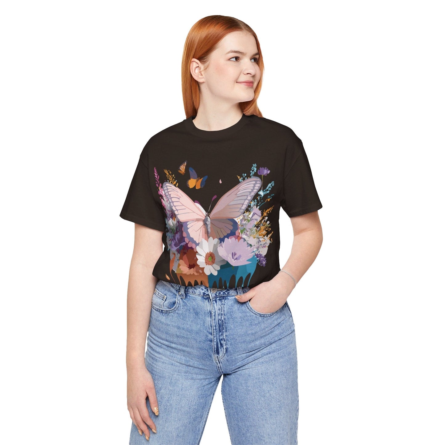 Butterfly Graphic Tee Unisex Vintage Art Design Adelpha Short Sleeve