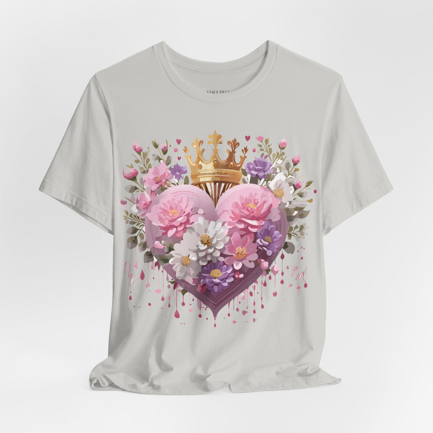 Valentine Day Graphic Unisex 100 Cotton Vintage Artwork with Love and Flower Design Tee 2