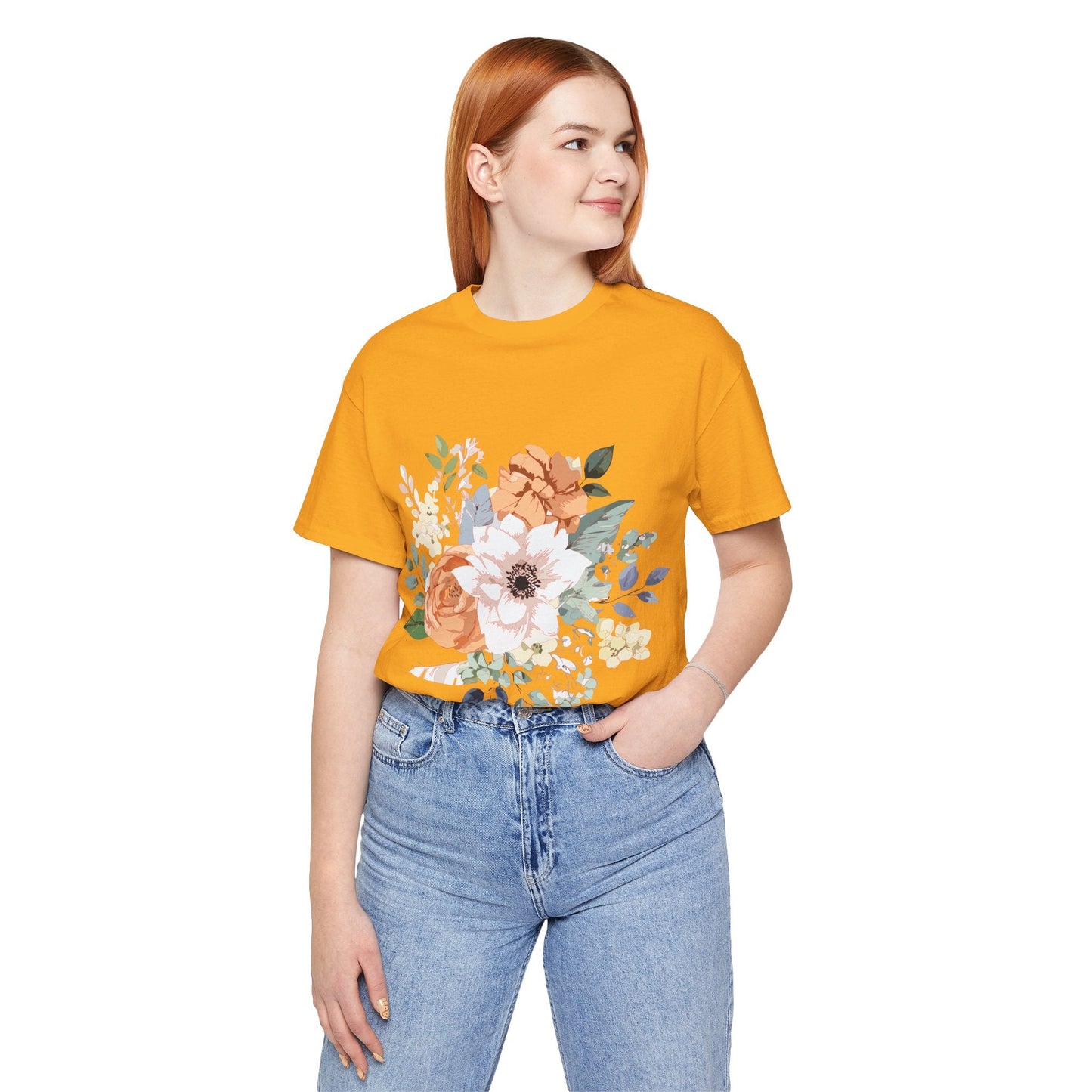 Unisex Floral Shirt Jersey Short Sleeve Tee Lightweight Breathable Flowers Collection Retro2Nova