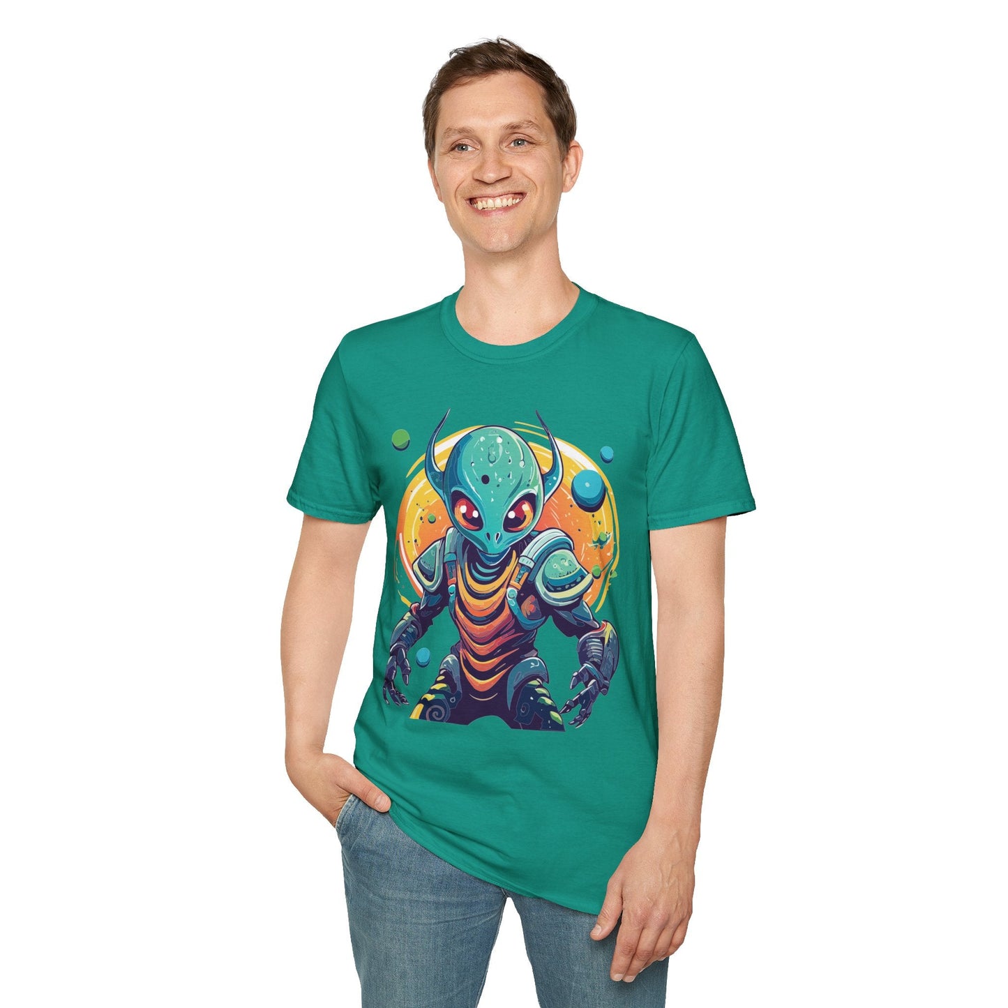 Alien Cosmos Shirt Unisex Softstyle Tee With Alien Art Design Space Theme Graphic Tee