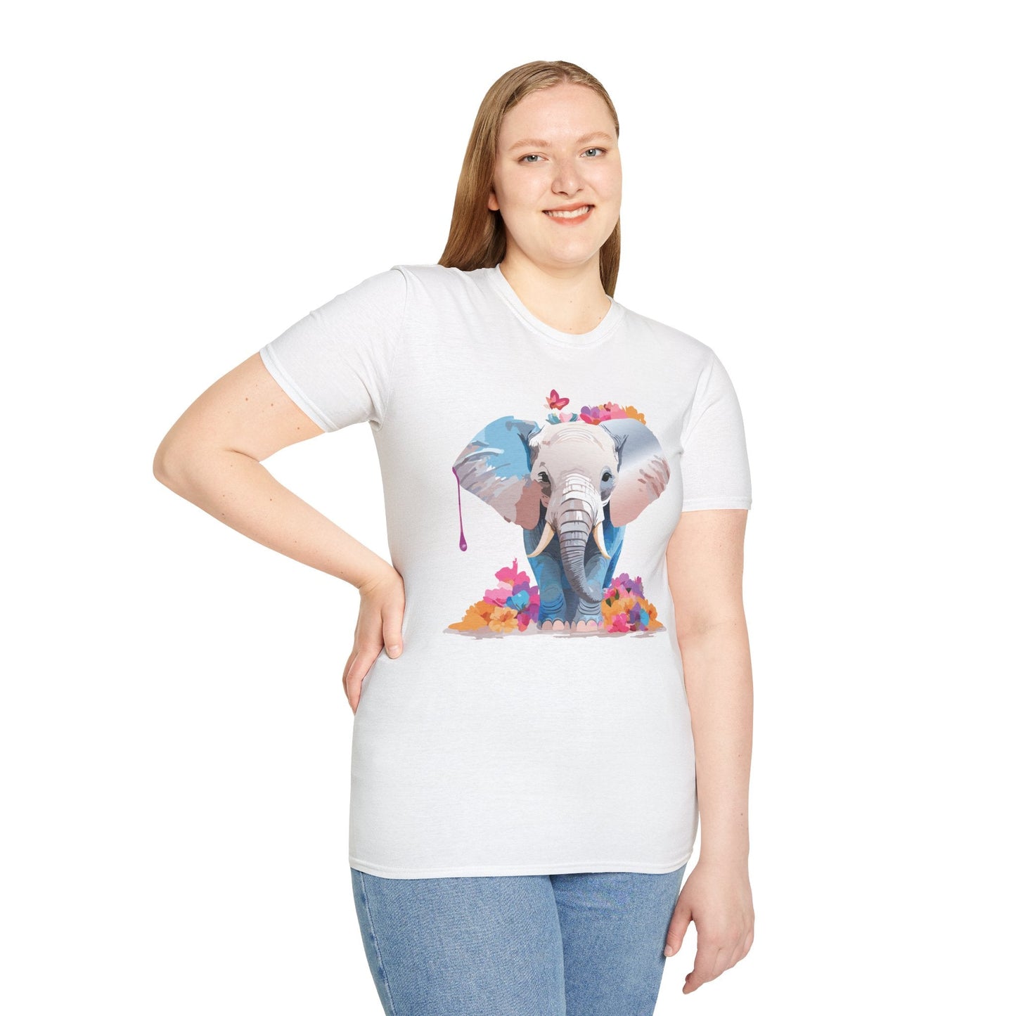 Elephant T Shirt Unisex Softstyle 64000 Graphic Elephant Illustration Animal Tee For Everyday Wear