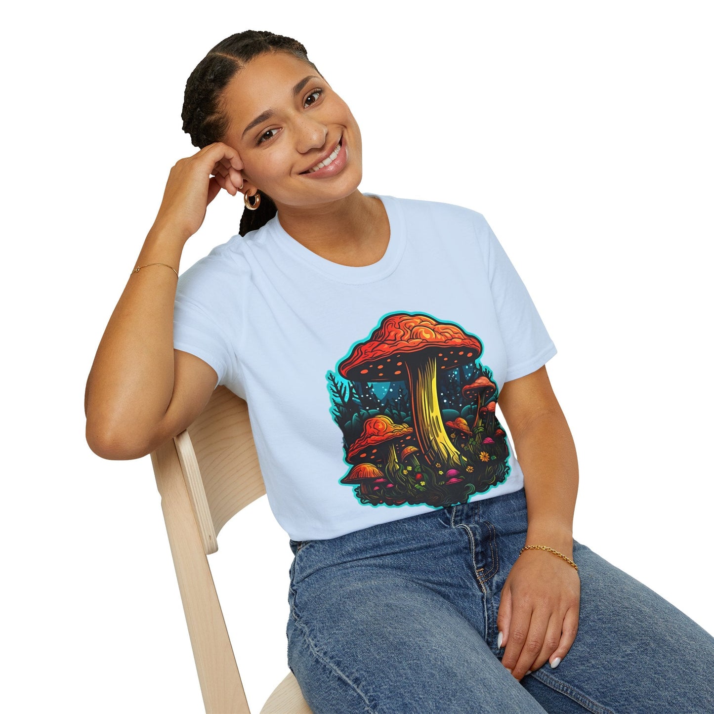 Mashroom Tee Shirt Unisex Softstyle 64000 With Funny Mashroom Fungus Graphic Design