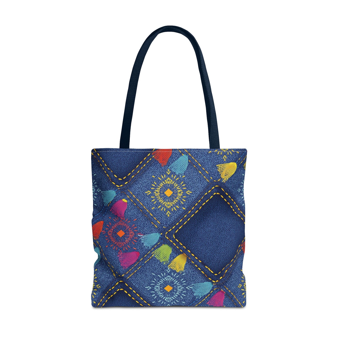 Diwali Graphic Denim Fabric Imitation Print Unisex Canvas Bag Poly Spun 3 Sizes Tote Bag 205-27