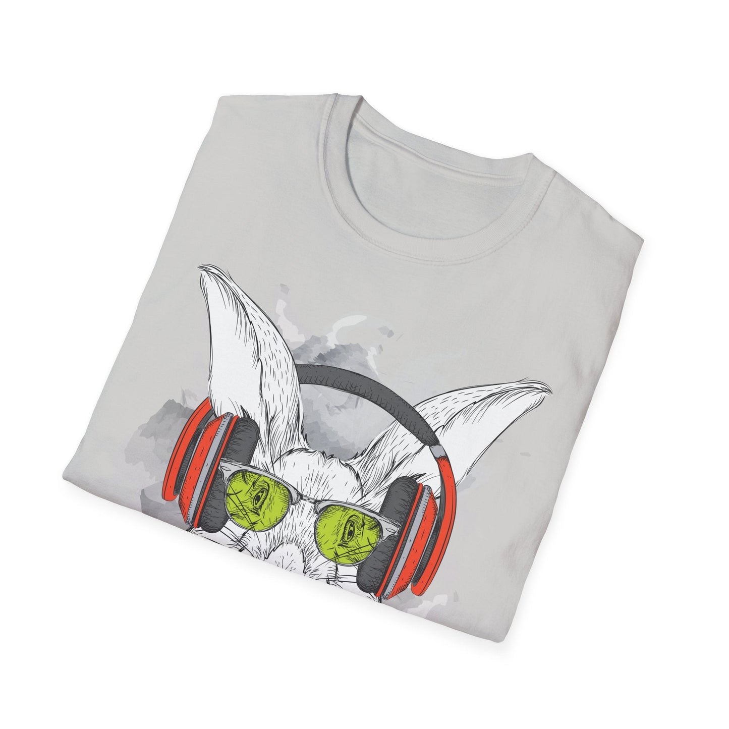 I Love Music Animals Shirt With Headphones Unisex Softstyle Tee 100 Percent Ring Spun Cotton