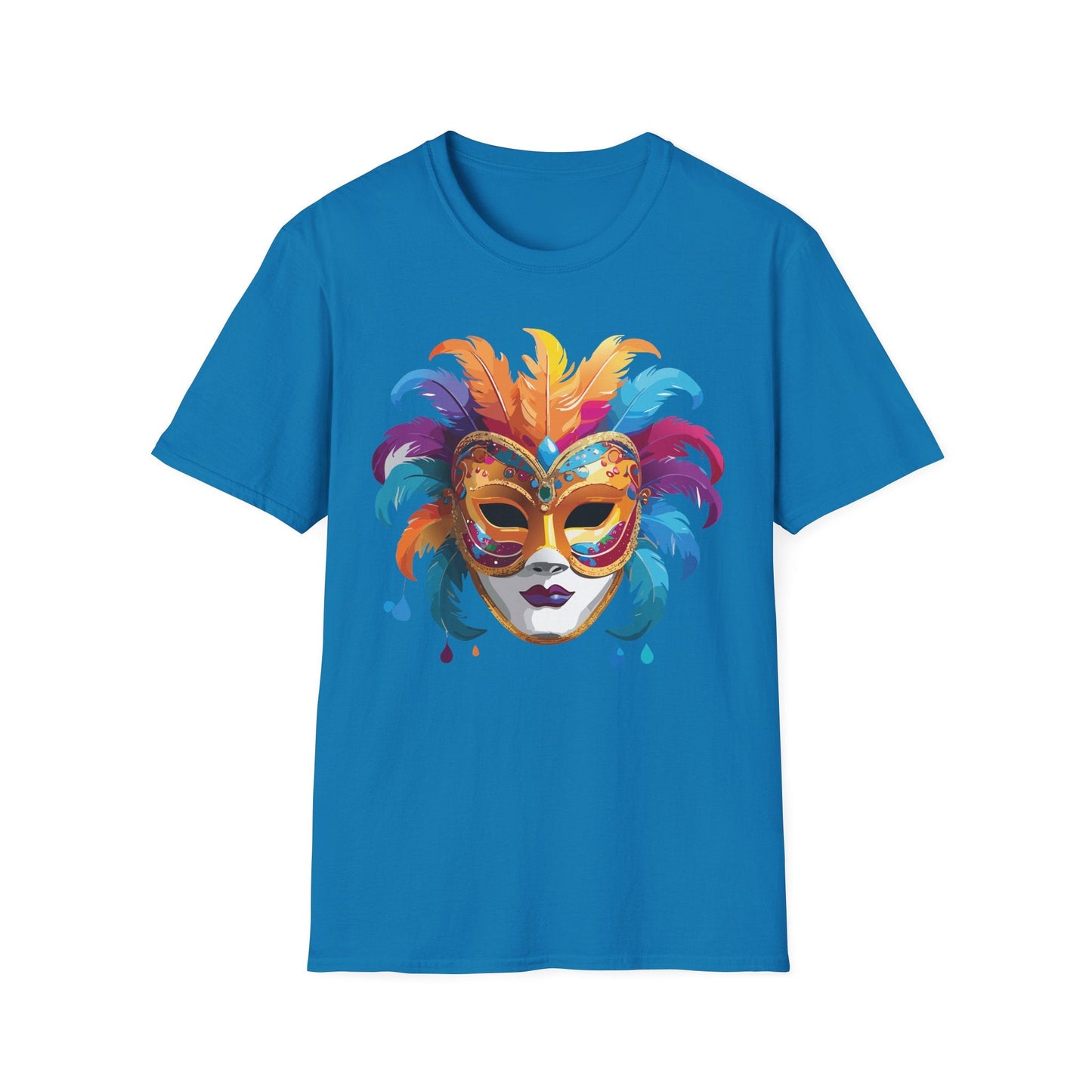 Mask Tee Shirt Unisex Masquerade Design Art Graphic Gildan Softstyle 64000 Cotton Tee