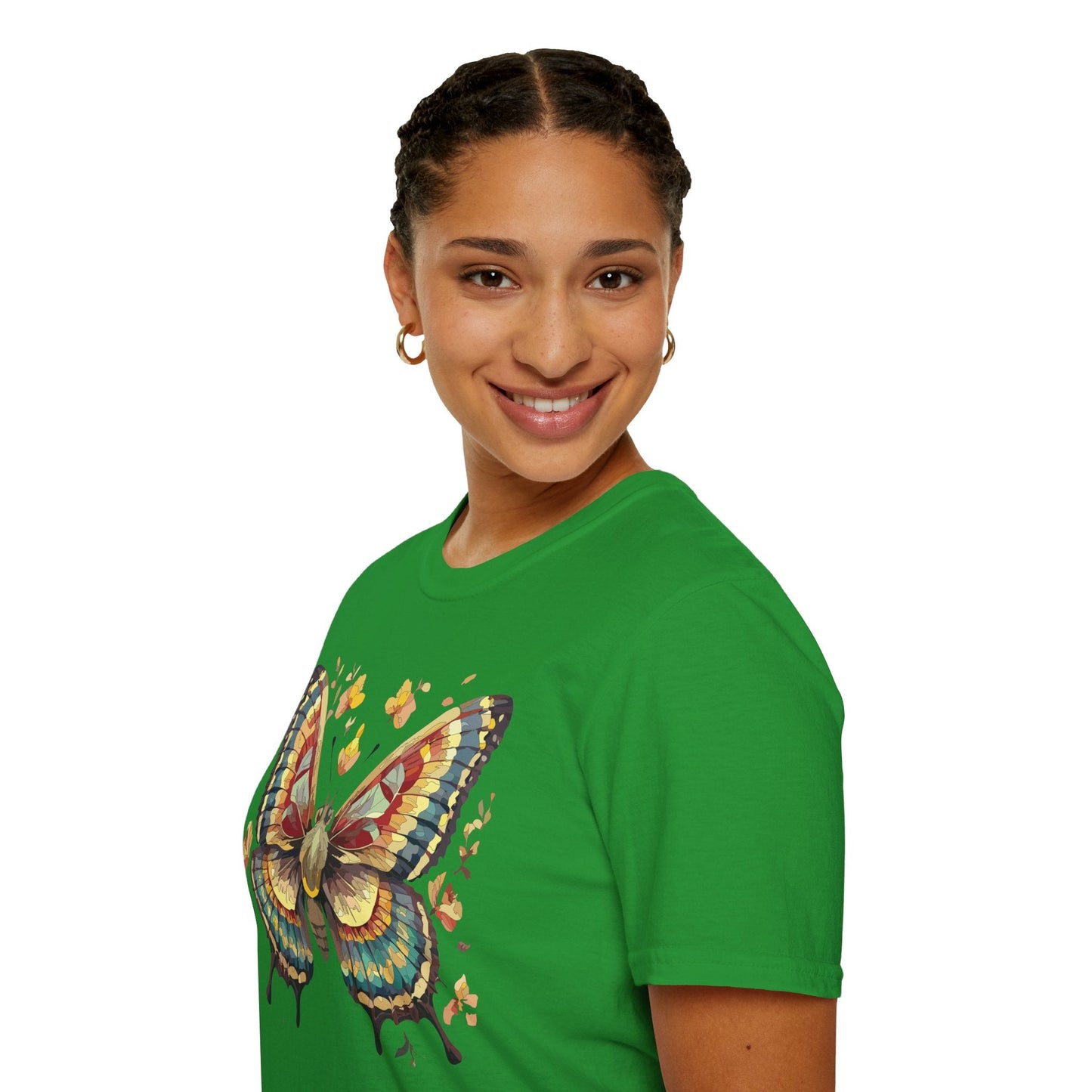 Butterfly Graphic T Shirt Unisex Gildan Softstyle 64000 Monarch Design Lightweight Everyday Wear
