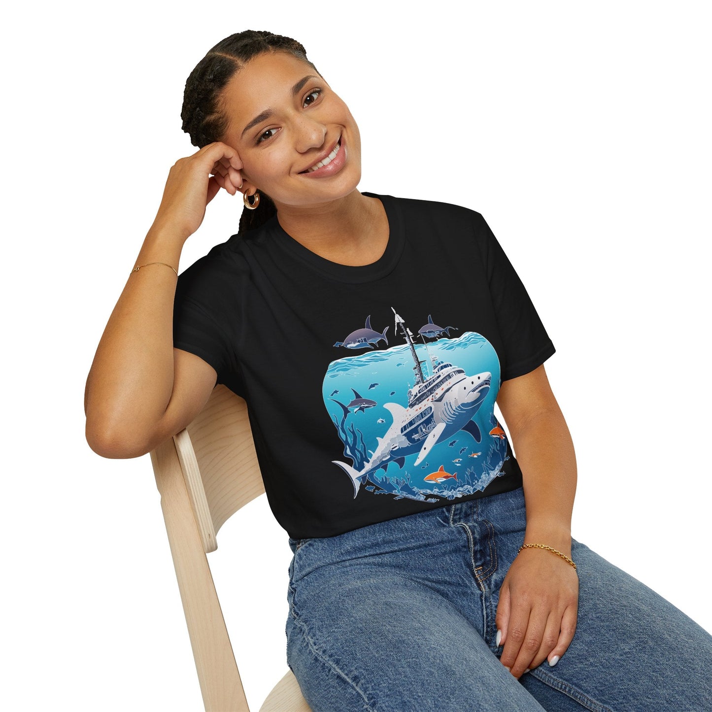 Ocean Tee Shirt Unisex Softstyle 64000 Ring Spun Cotton Art Design Tee For Everyday Comfort