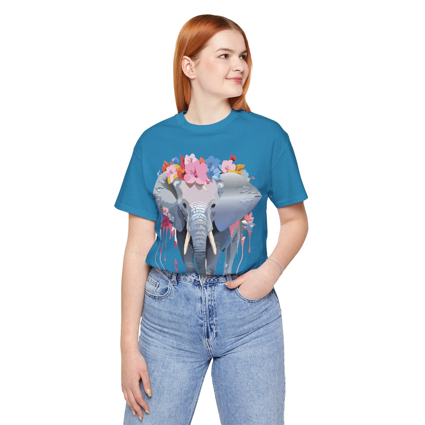 Elephant Graphic Unisex 100 Cotton Jersey Vintage Art Design Tee 6