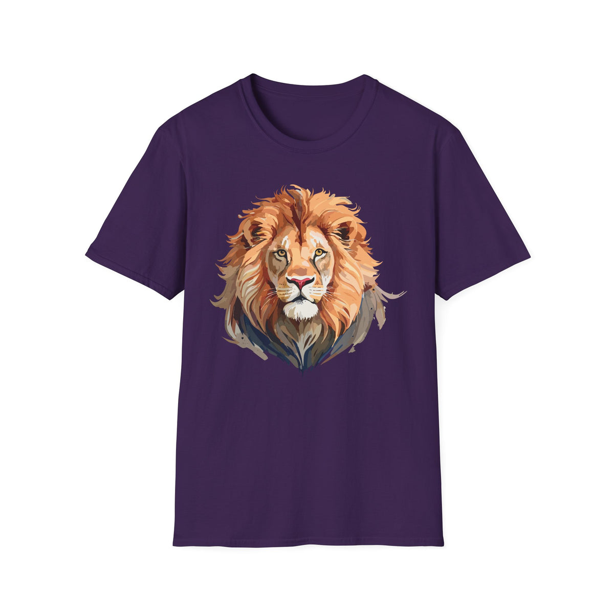 Majestic Lion Portrait T-Shirt | Realistic Watercolor Animal Tee