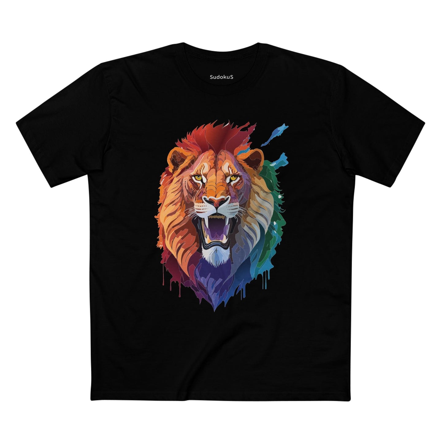 Lion Graphic Unisex 100 Cotton Staple Tee with Animal Design Artwork 29