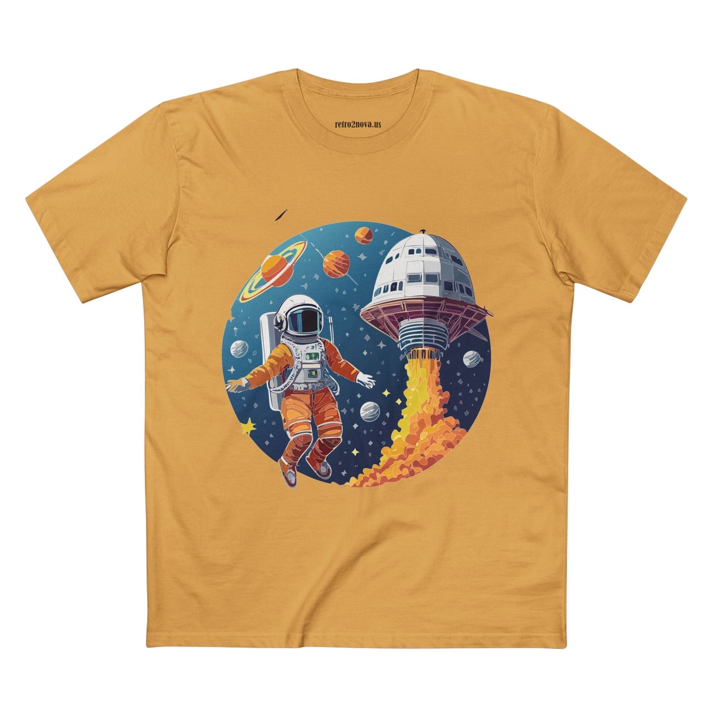 Cosmos Shirt Astronaut Tee Unisex Premium Cotton Art Design By Retro2Nova CS19 Original Art Design