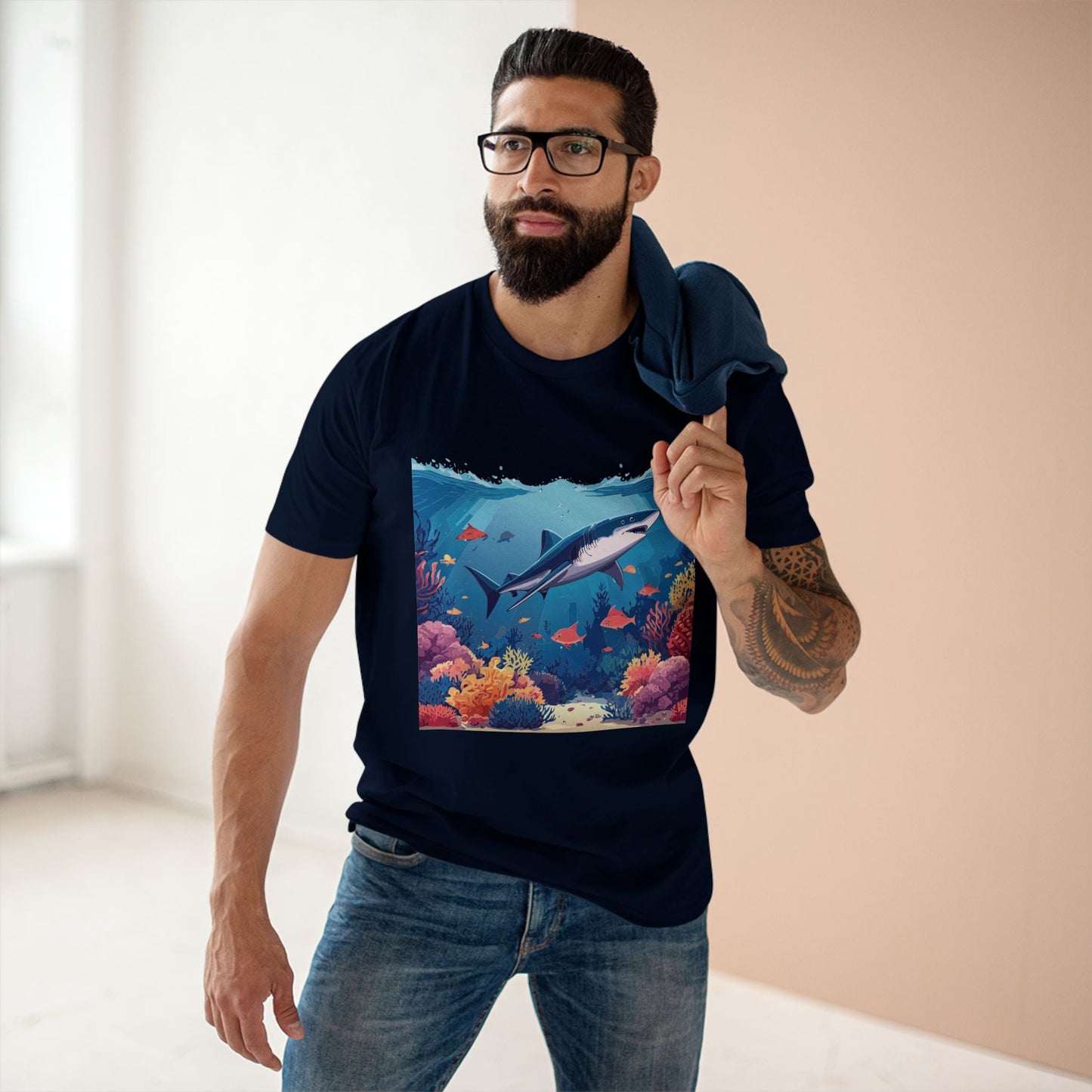 Ocean Pacific Unisex Premium Cotton Tee With Original Art Design From Retro2Nova Art Collection