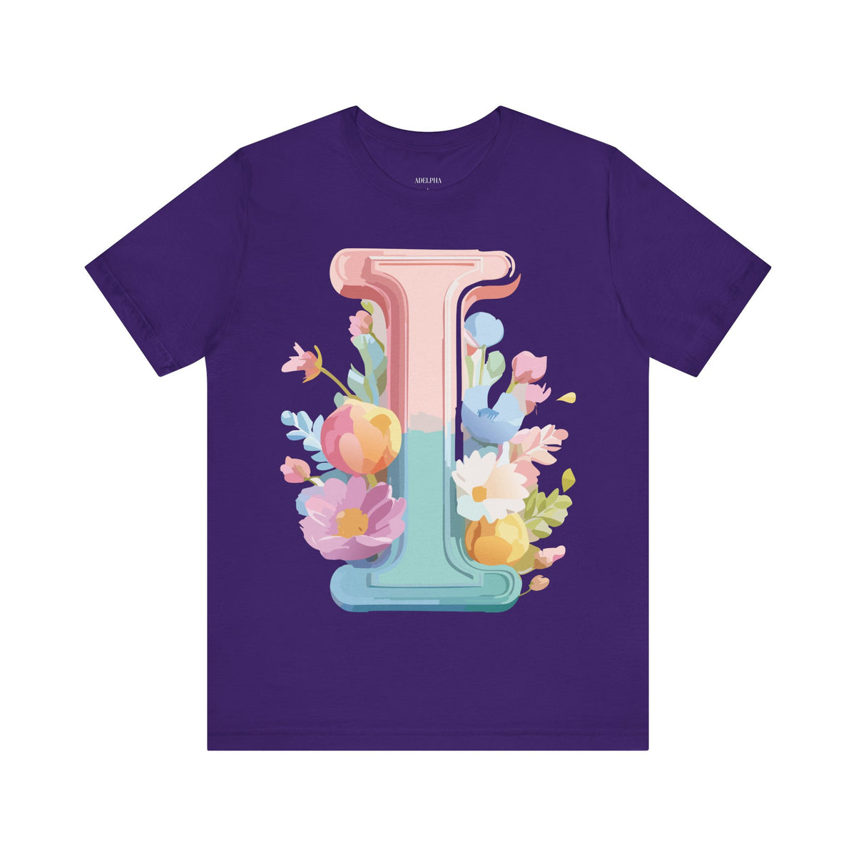 Letter I Graphic Unisex Cotton Bella+Canvas Tee with Art Letter Design
