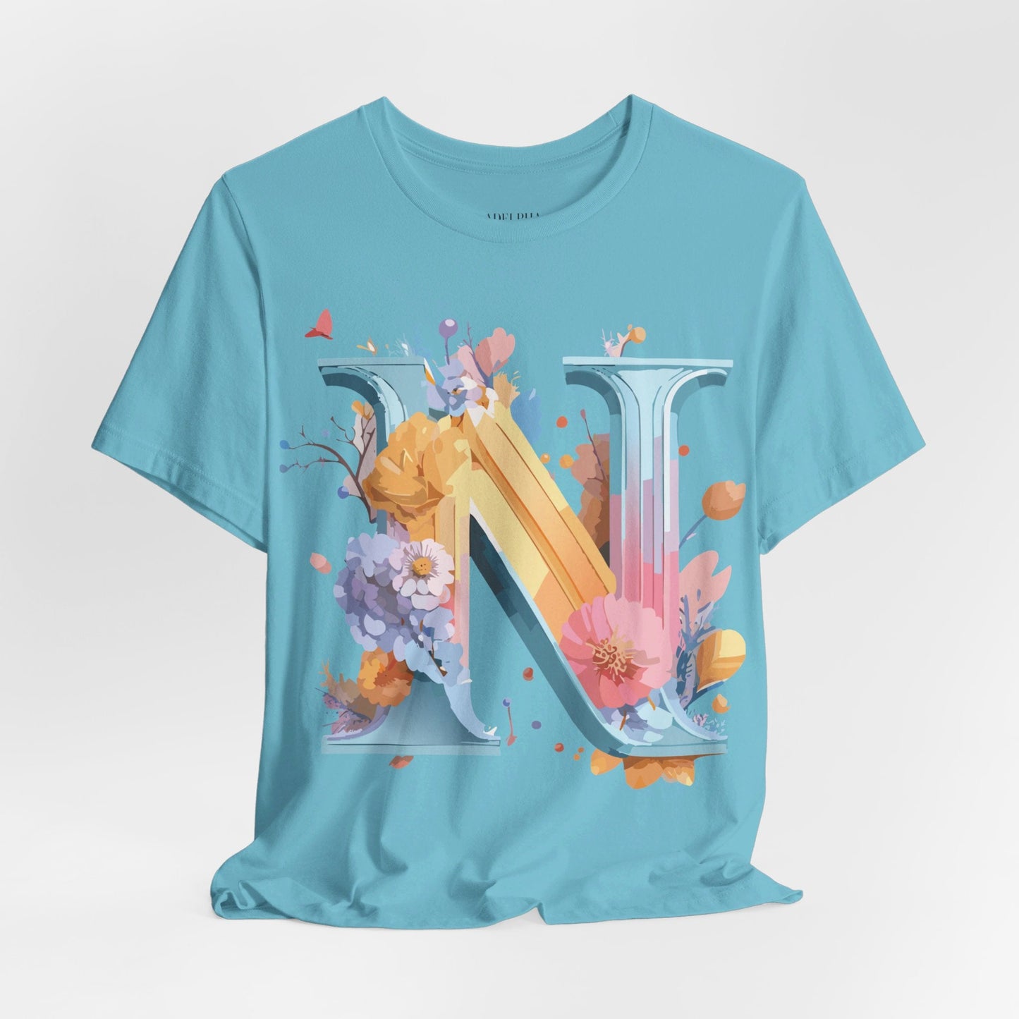 Letter N Shirt Classic Unisex Graphic Tee With Premium Vintage Adelpha Artwork Jersey Short Sleeve