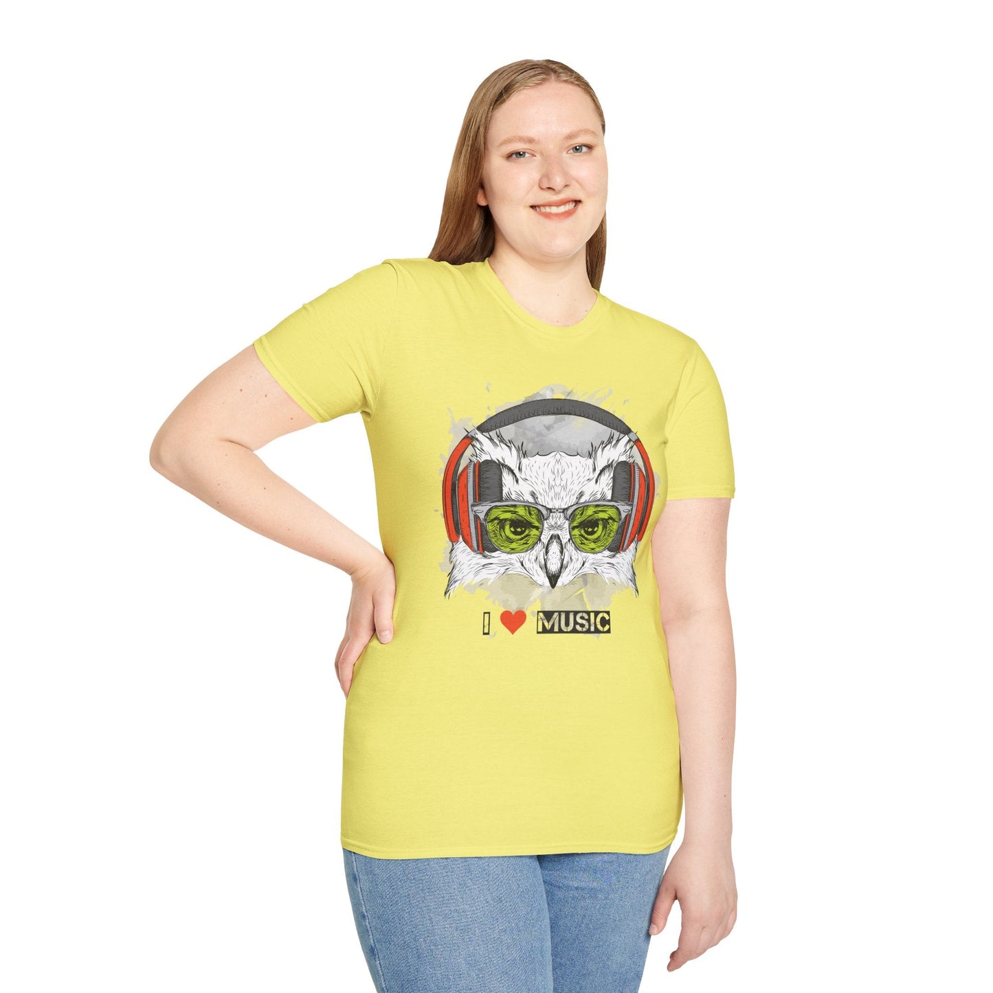 I Love Music Animals Shirt Unisex Tee With Headphones Graphic Design For Music Lovers