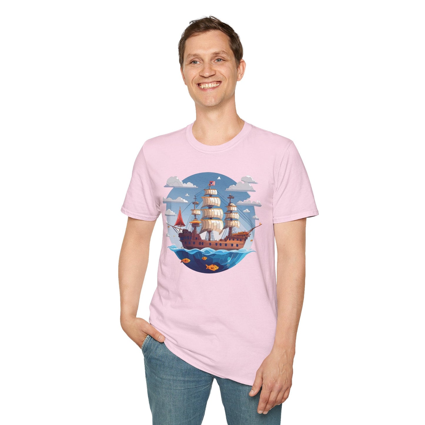 Ship T Shirts Frigate T Shirts Vessel Tee Shirt Unisex Softstyle Cotton Tee Gildan 64000