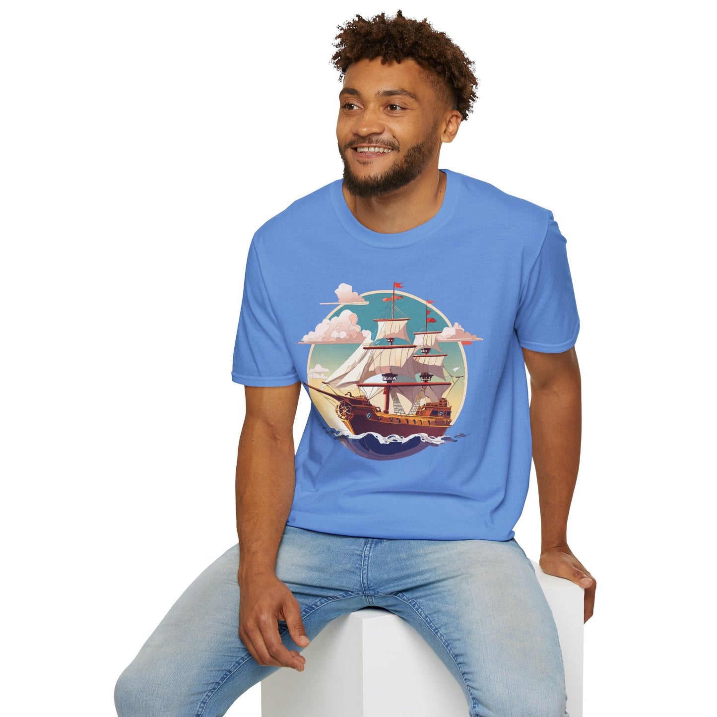 Unisex Ship T Shirts Frigate Vessel Tee Shirt Gildan Softstyle 64000 Cotton Comfort Premium Tee